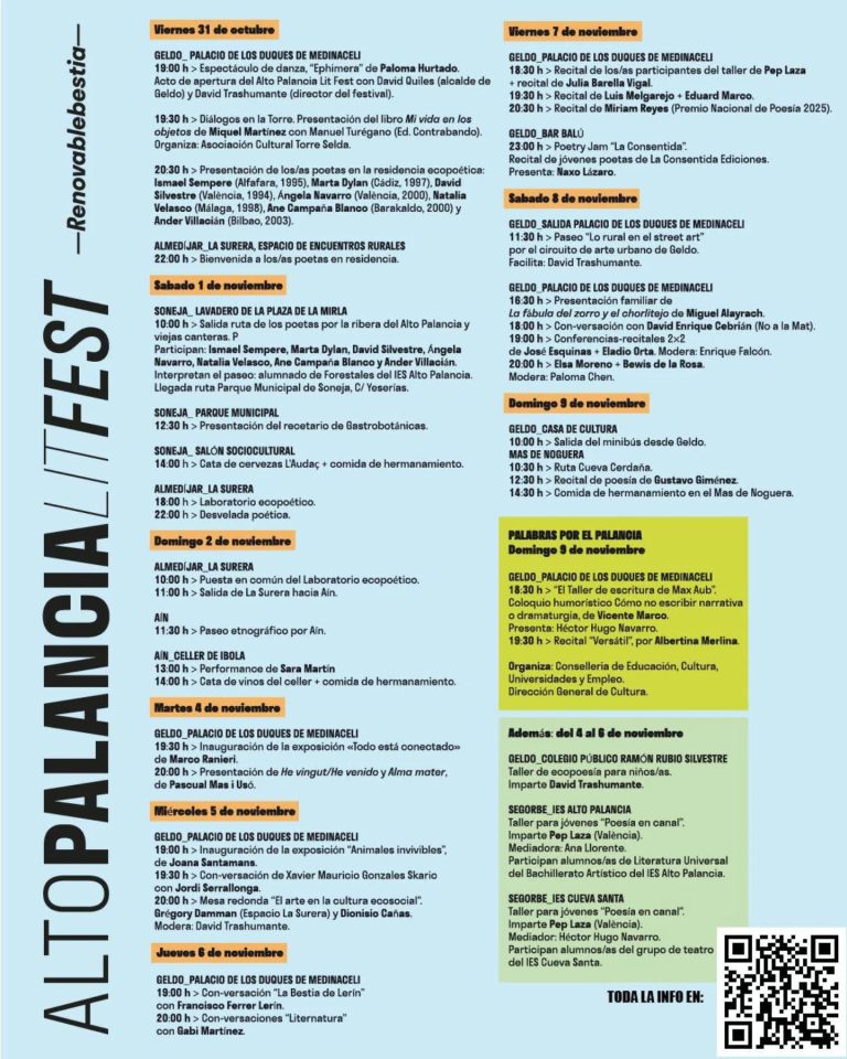 Programación Alto Palancia Lit Fest
